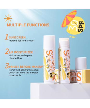 TBeautfave Lip Balm Sunscreen SPF 30 Watermelon Chapstick Lip Balms with Soothing Aloe Vera & Vitamin E for Dry Lips Cracked Lips Primer 24H Moisturizing Lips Travel Size Daily Lip Care Watermelon Flavour - Buy Online on SooperMarket.com
