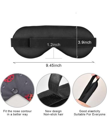 Haskirky Light Blocking Eye Mask - Breathable & Adjustable for Men and Women | Ideal for Travel, Yoga, Meditation, Office, and Deep Sleep - Ladybugs Design - Buy Online on SooperMarket.com