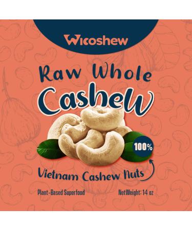 Wicoshew Vietnamese Cashews 14/28/43 5 oz Organic Bulk - Protein Snacks | Healthy Snacks - RAW Whole Cashew Size M 1.75lb - Buy Online on SooperMarket.com