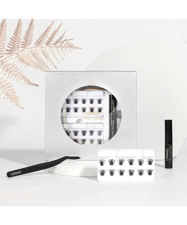 LASHVIEW DIY Eyelash Extension Kit with Cluster Lashes Glue and Tweezers - 56D#KIT 12&14mm - Buy Online on SooperMarket.com