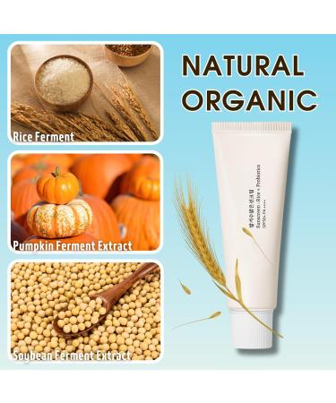 Sunscreen SPF 50+ Sun Cream with Rice + Probiotics Moisturizing Suncream Sun Lotion for Face Body UVA&UVB Protetion Refreshing Non-Greasy No White Cast with Rice Extracts 2 * 50ml 1 - Buy Online on SooperMarket.com
