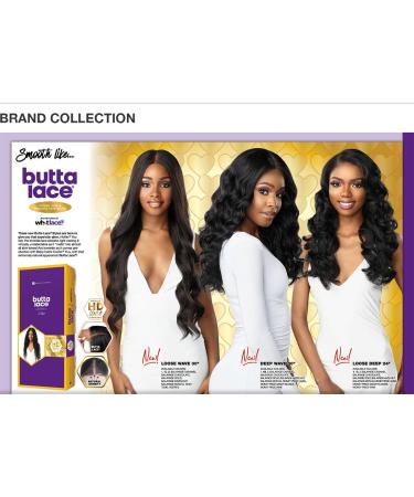 Sensationnel BUTTA Lace Wig 24 Loose Deep 1B - Extra Wide Natural Illusion Hairline, Preplucked Human Hair Blend - Buy Online on SooperMarket.com