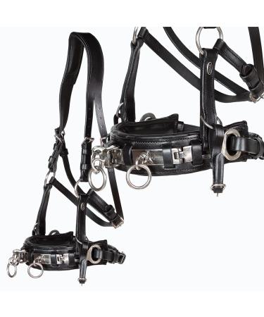 Heinick-Reitsport Professional Leather Cavesson Stainless Steel with Bit Strap Nosepiece Black Warmblood