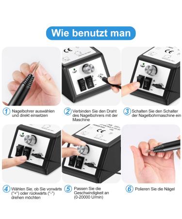 Buy Weyi Nail Miller Set - Electric Nail File & Grinder Low Vibration Professional Manicure Device with 6 Drilling Sleeves 20 000 RPM | International Shipping - Buy Online on SooperMarket.com