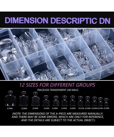 YADADA 240 Pieces Fake Toenail Tips Acrylic False Toenails Full Cover Artificial French Toenails with Box for Nail Salons and DIY Foot Decoration Manicure Tools (Clear) clear 240-1 - Buy Online on SooperMarket.com