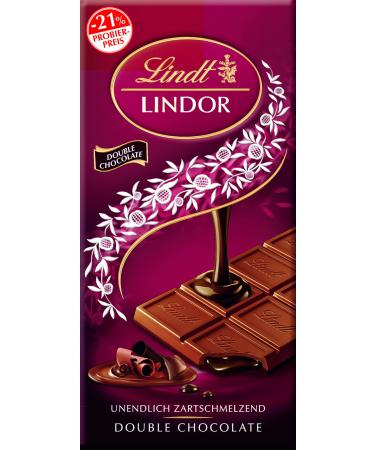 Lindt chocolate double chocolate promotion 100 g blackboard finest whole milk chocolate with an infinitely delicate dark filling chocolate panel chocolate gift double chocolate 100 g