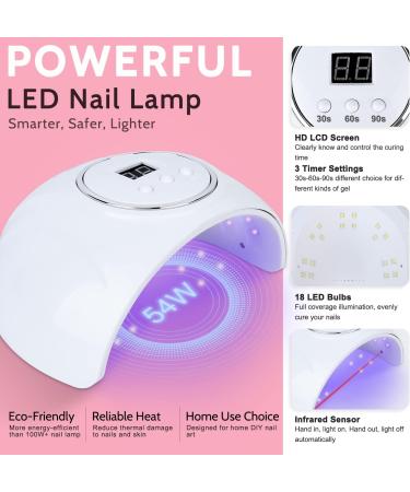 Lavender Violets 48pcs Jelly Gel Nail Polish Kit with LED Nail Dryer | Trendy Soak Off Colors | Matte Top Coat & Free Nail Decorations Included | Manicure Tools - Q976 - Buy Online on SooperMarket.com
