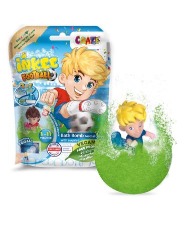 Inkee Surprise Football |Bath ball with surprise children bomb bomb with suction cup football player figure pop corn fragrance dermatologically tested 1 piece (1 Pack) 1x football