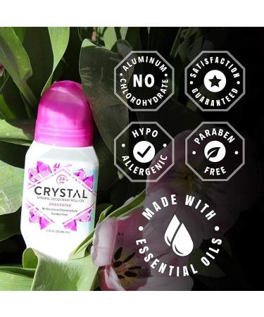 CRYSTAL Unscented Mineral Deodorant Roll-On - 24-Hour Odor Protection, Aluminum & Paraben Free, 2.25 FL OZ - Buy Online on SooperMarket.com