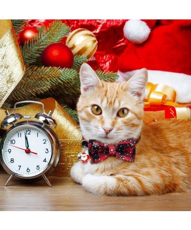 YUJUN 3Pack Christmas Cat Collars with Bow tie and Bell - Adjustable Plaid Snowflake Collar for Kittens - Breakaway Buckle Safety for Puppy - Buy Online on SooperMarket.com