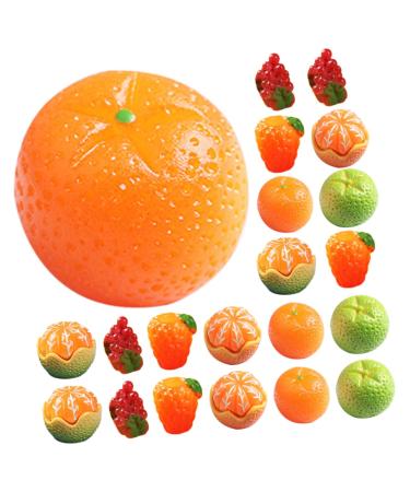 CORHAD 24pcs Artificial Fruit Doll Fruits Lemon Slice Model Fruits Cake Topper Realistic Grape Props Lifelike Grape Props Hairclips Photo Frames Ornaments Material Phone Case Resin Child
