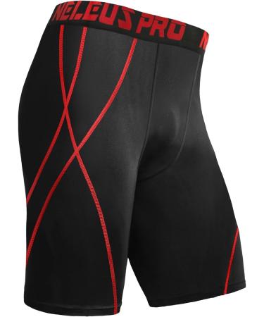 NELEUS Men's 3 Pack Compression Shorts XL - Black/Red/Grey/Navy Blue - Buy Online on SooperMarket.com