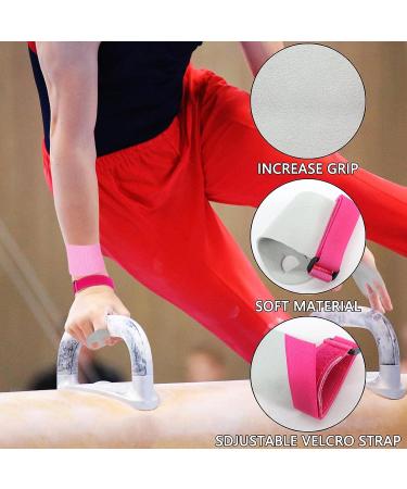 Amrta Gymnastics Grips Wristbands Set for Girls Youth Kids - 2 Pair Palm Protection Gloves with Wrist Support | Small Pink-Black - Buy Online on SooperMarket.com