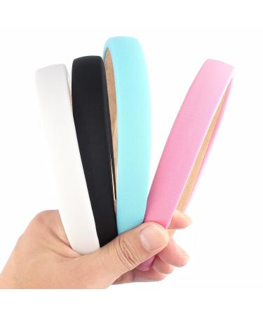 Wecoe 4 Pack Padded Headbands - Non Slip Fashion Headbands for Women and Kids - Cute Aesthetic Y2K Hair Accessories in Light Blue, Black, Pink, and White - Buy Online on SooperMarket.com