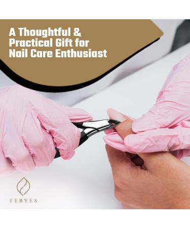 FERYES 1/2 Jaw Cuticle Cutter - Your Ultimate Anti-Slip Cuticle Trimmer for Perfect Nails Half Jaw Cuticle Clipper Blcak - Buy Online on SooperMarket.com