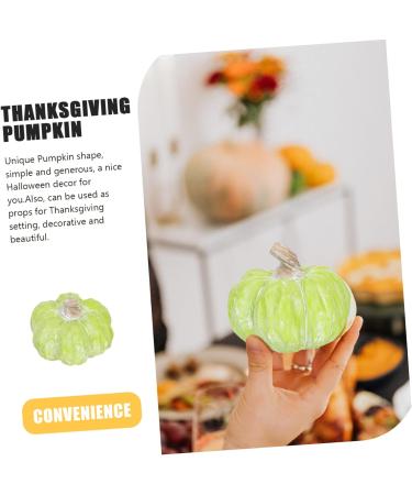 HOLIDYOYO 3pcs Pumpkin Decoration Autumn Rustic Pumpkin Desk Topper Figurines for Outdoors Fake Pumpkin Thanksgiving Day Pumpkin Ornament Decorative Pumpkin Ceramics Window Gift Greenx3pcs 13X13CMx3pcs - Buy Online on SooperMarket.com