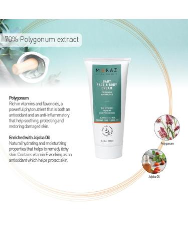 Moraz Baby Face and Body Cream - Soothing Baby Skin Care with Jojoba Oil | 3.4 oz - Prevent Dry Skin & Irritation - Buy Online on SooperMarket.com
