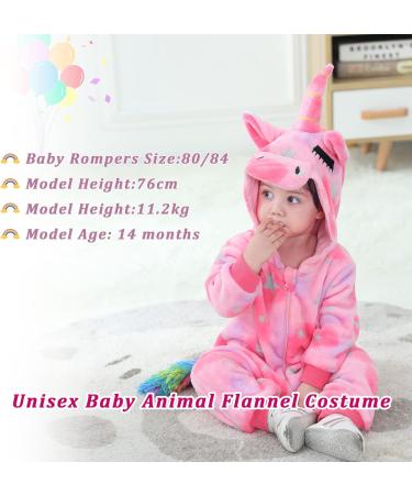 Doladola Baby Flannel Unicorn Hooded Romper | Toddler Jumpsuit 18-24 Months - Buy Online on SooperMarket.com