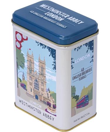 New English Teas Westminster Abbey London Souvenir Tea Caddy with 40 English Breakfast Teabags - Buy Online on SooperMarket.com