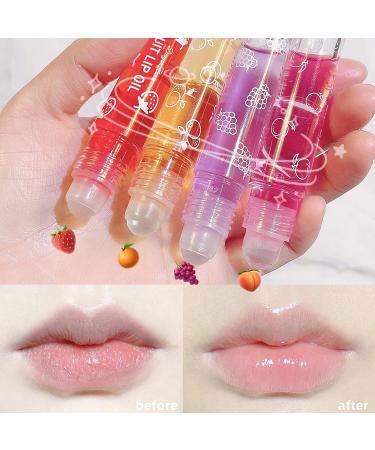 Gireatick 6PCS Fruity Flavors Lip Oil Set | Long-Lasting Moisturizing Balm | Roll-On Gloss Set | Strawberry, Orange, Grape, Avocado, Cherry, Peach | Glossy Lip Makeup | Transparent Lip Gloss - Buy Online on SooperMarket.com