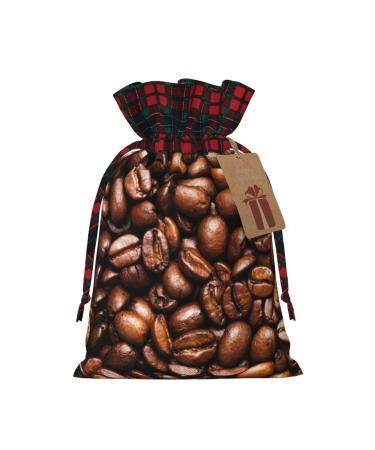 Funny Roasted Coffee Beans Christmas Drawstring Gift Bags Christmas Goodie Bags Reusable Drawstring Gift Bag Supplies For Christmas Birthday Wedding