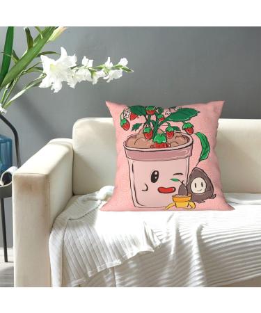 YYHHAOFA Sunflower Seeds and Strawberries Picture Universal Pillowcase for All Seasons 18"x18" : Soft and Comfortable Suitable for car Sofa Black 18 x 18-Inch - Buy Online on SooperMarket.com