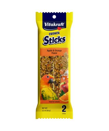 Vitakraft Crunch Sticks Apricot & Cherry Flavor Bird Treat for Conures Apple & Orange