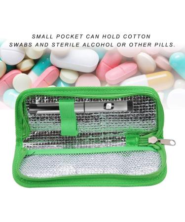 HERCHR Insulin Cooler Travel Case 20x6x3cm - Portable Diabetic Medication Organizer - Insulated Storage Bag (Green) - Buy Online on SooperMarket.com