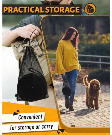 Looxmeer Robust Dog Leash Training Line - 3m Black Tow Lines for Dogs with Storage Bag Hand Loop & D-Carabiner | International Shipping - Buy Online on SooperMarket.com