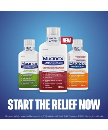 MUCINEX MULTI-ACTION Congestion Stuffy Nose & Cough Liquid 180 mL - Buy Online on SooperMarket.com