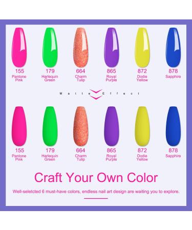 Lavender Violets Dip Powder Nail Kit - 6 Bright Neon Colors for French Manicure & Nail Art J222 - Buy Online on SooperMarket.com