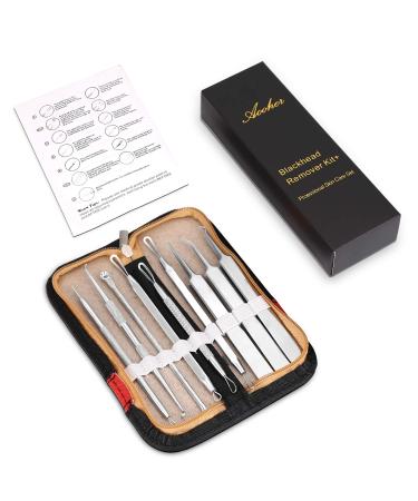 OETUIOW 9pcs Blackhead Remover Tool Kit - Professional Pimple Comedone Extractor Set for Pimples, Blackheads, Zit Removal - Forehead, Facial, and Nose - Buy Online on SooperMarket.com