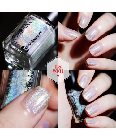 Glitter Laser Nail Polish - Pretty Shiny Mirror Glitter Nail Art Holographic Durable Nail Polish (001 Silver) - Buy Online on SooperMarket.com