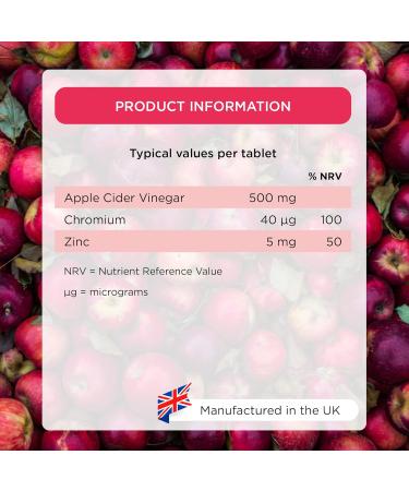 Healthspan Apple Cider Vinegar 500mg | 120 Tablets | Friendly Bacteria | Metabolism Support | Added Zinc & Chromium | Vegan - Buy Online on SooperMarket.com