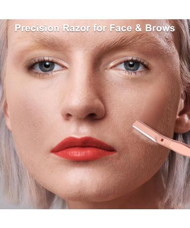 Dermaplane Razor Kit - Reusable Handle & 5 Blades for Facial Hair Removal Eyebrow Shaping & Exfoliation - Rose Gold - International Shipping - Buy Online on SooperMarket.com
