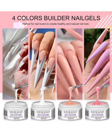 Saviland Builder Nail Gels Kit - Nail Extension Gel Set with 4 Colors for Strengthening and DIY Nail Art at Home - Buy Online on SooperMarket.com