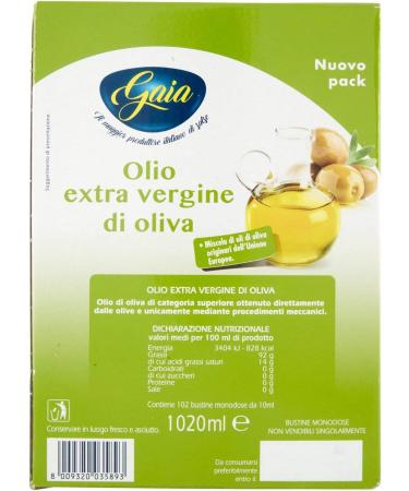 Gaia Ga25810 Extra Virgin Oil in Single Dose Bags - 102 Bags of 10 ml - Buy Online on SooperMarket.com