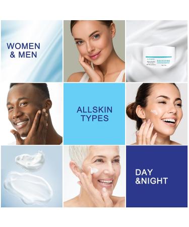 LAVONE Face Moisturizer for Women & Men - Caffeine Hyaluronic Acid Vitamin E | Daily & Night Cream for Dry Oily Sensitive & Acne-Prone Skin - 1.76 Fl Oz - Buy Online on SooperMarket.com