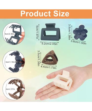 Heyu-Lotus 9 PCs Hair Claw Clips Set - Small Matte Nonslip Clips for Women and Girls - Square, Flower, Triangular Shapes - Ideal for Thick, Fine, Medium Hair - 2 Inch - Mixed 2 - Buy Online on SooperMarket.com