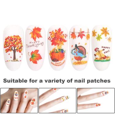 Thanksgiving DecorationsFall Nail Stickers Autumn Maple Leaves Pumpkin Turkey Nail Art Stickers Thanksgiving Themed Water Transfer Nail Decorations - Buy Online on SooperMarket.com