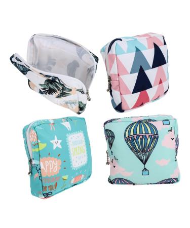 PLAFOPE 4pcs Sanitary Napkin Storage Bag Sanitary Napkins Holder Tampon Purse Teens Nursing Storage Pouch Makeup Organiser Tampon Organizer Wallet Multi-function Storage Bag