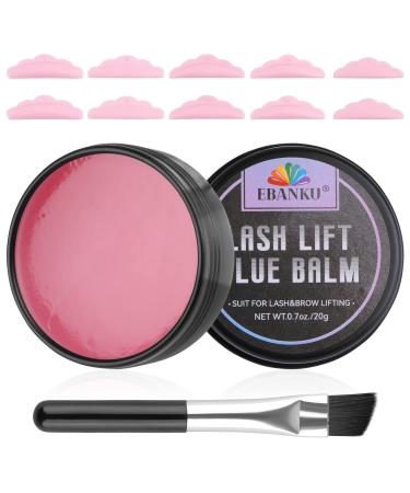 Lash Lift Glue Balm EBANKU New Eyelash Lifting Adhesive Lash Lift Glue Strong Viscosity Eyelash Lifting Silicone Pads Lash Lift Tools for Lashes and Brows Curling 20g