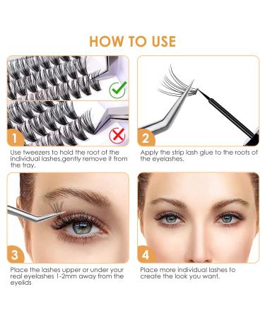 240 Pcs Mixed Cluster Eyelash Extensions | 20D & 10D | 0.07C Curl | Natural Look | Makeup Tools - Buy Online on SooperMarket.com