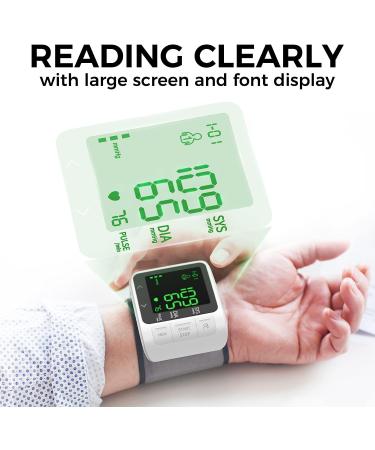 Wrist Blood Pressure Monitor with Large Backlight Display | Digital Automatic BP Cuff with Memory | Adjustable Cuff & Storage Bag Included - Buy Online on SooperMarket.com