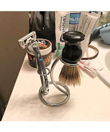 Beito Shaving Brush Holder - Universal Razor & Brush Stand | Metal Beard Keeper for Men - Professional Organizer (Silver) - Buy Online on SooperMarket.com