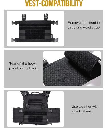 OneTigris ROC Chest Rig Tactical Modular Panel with Removable Shoulder Strap and Waist Strap Black  Version 2.0 - Buy Online on SooperMarket.com