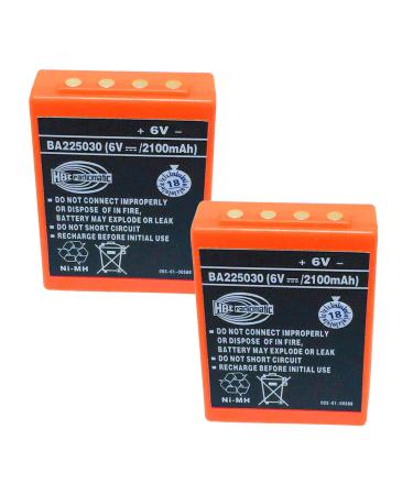 2 Pack HBC Radiomatic BA225030 Battery 6V 2100mAh Ni-Mh Rechargeable Battery BA225030 for HBC Crane Remote Control Pump Truck