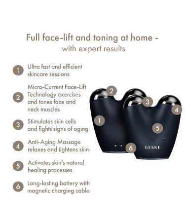 Geske SmartAppGuided Microcurrent Face-Lifter | 6-in-1 Anti-Aging Device | Facial Lifting & Jawline Trainer | Wrinkle Remover & Double Chin Solution - Buy Online on SooperMarket.com