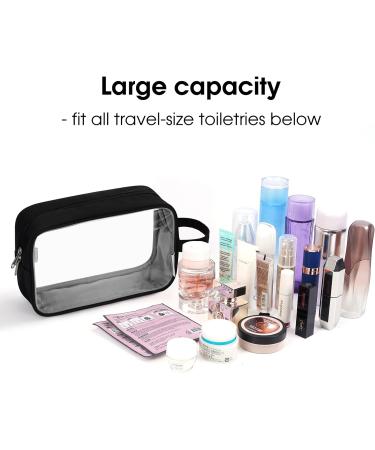 Narwey Clear Travel Toiletry Bag for Women - Black Makeup Organizer Dopp Kit for Toiletries & Cosmetics - Buy Online on SooperMarket.com