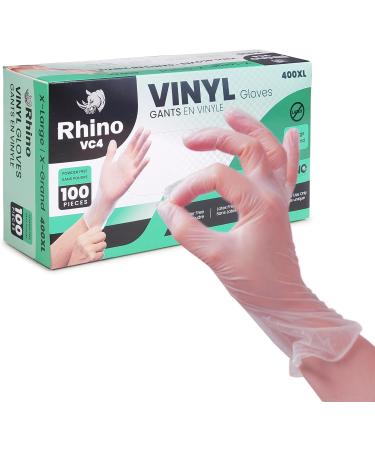 Rhino (1000 Count) Clear Vinyl Gloves Safety Work Gloves Powder-Free Latex-Free Non-Sterile Ambidextrous Safety Gloves Large - Buy Online on SooperMarket.com